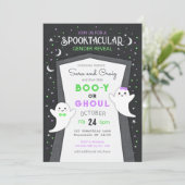 ハロウィンのゴースト赤ちゃん性別発表招待状 招待状 (スタンド正面)