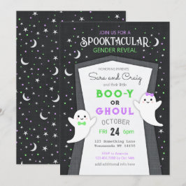 ハロウィンのゴースト赤ちゃん性別発表招待状 招待状