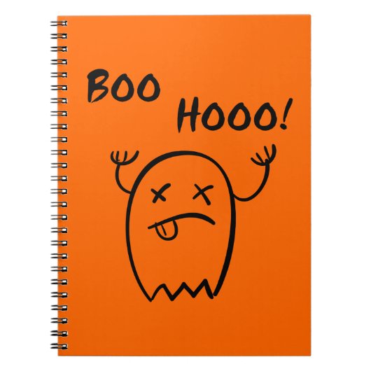 ハロウィンのゴースト モノトーン ノートブック (正面)