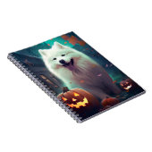ハロウィンのサモエドとかぼちゃのおばけ ノートブック (右側)