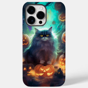 ハロウィンのシベリアンキャットとかぼちゃの怖いデザイン Case-Mate iPhone 14 PRO MAXケース