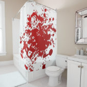ハロウィンのシャワー・カーテンの血の(ばちゃばちゃ)跳ねるの赤い白 シャワーカーテン (インサイチュ)