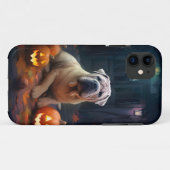 ハロウィンのシャーペイとカボチャの怖いデザイン Case-Mate iPhoneケース (裏面(横))