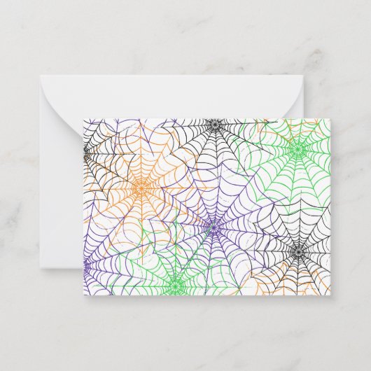 ハロウィンのシンプルな蜘蛛の巣のパターン ノートカード (正面)
