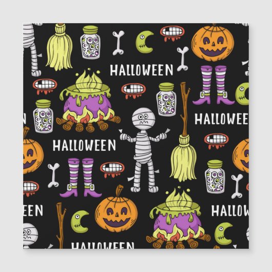 ハロウィンのシンボル、ヴィンテージシームレステーマ (正面)