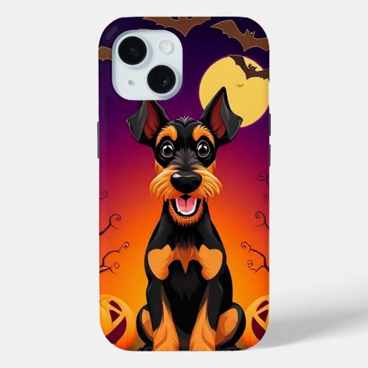 ハロウィンのシーンにいるかわいい犬 Case-Mate iPhoneケース (裏面)