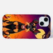 ハロウィンのシーンにいるかわいい犬 Case-Mate iPhoneケース (裏面 (横))