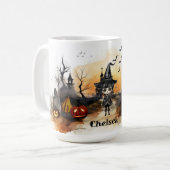 ハロウィンのシーン コーヒーマグカップ (正面左)