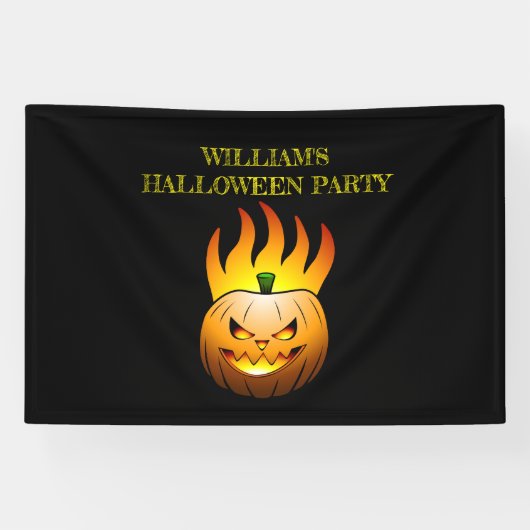 ハロウィンのジャックランタン かぼちゃ 横断幕 (横)