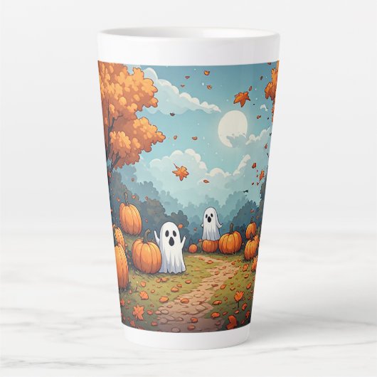 ハロウィンのジャックランタン🎃 カフェラテマグ (正面)