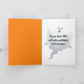 ハロウィンのジャック・オ・ランタンが不気味な森で シーズンカード (内部)