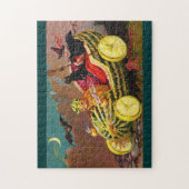 ハロウィンのスイカのコーチ ジグソーパズル (縦)