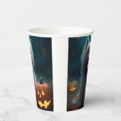 ハロウィンのスカイテリアとかぼちゃの怖いデザイン 紙コップ (左)