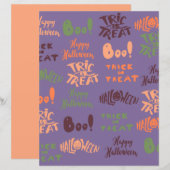 ハロウィンのスクラップブック用紙 (正面/裏面)