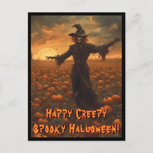 ハロウィンのスケアクロウのポストカード ポストカード (正面)
