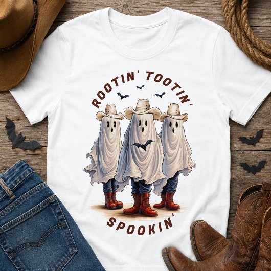 ハロウィンのスケアリーゴーストカウボーイ Tシャツ