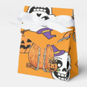 ハロウィンのスケルトンとキャンディ フェイバーボックス (正面サイド)