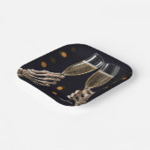 ハロウィンのスケルトンのシャンパン・トースト ペーパープレート (傾斜あり)