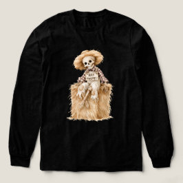 ハロウィンのスケルトンの干し草 トライブレンドTシャツ
