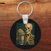 ハロウィンのスケルトンの面白グッズ キーホルダー (正面)