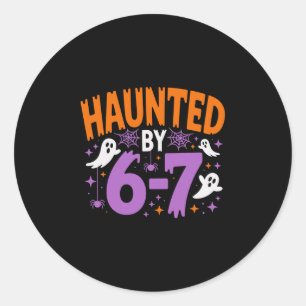 ハロウィンのスケルトンハロウィンシックスセブンナンバー ラウンドシール