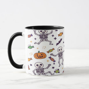 ハロウィンのスケルトンビーズ マグカップ