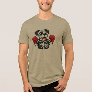 ハロウィンのスケルトンボクシングブルドッグ トライブレンドTシャツ
