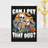 ハロウィンのスケルトン  その犬を撫でてもいいですか  カード (黄色い花)