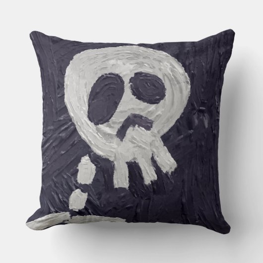 ハロウィンのスケルトン クッション (正面)