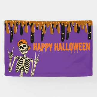 ハロウィンのスケルトン 横断幕