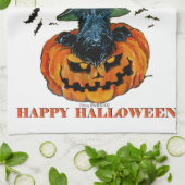 ハロウィンのスコッチテリア キッチンタオル (折り畳み)