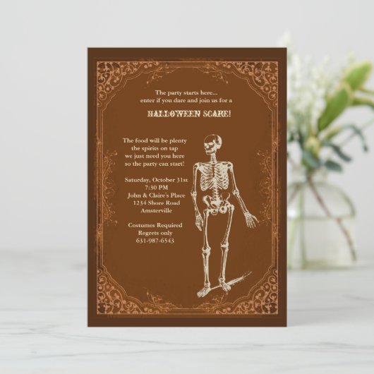 ハロウィンのスタイルをパーティを楽しむ招待状 招待状 (スタンド正面)