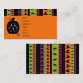 ハロウィンのストライプなプロフィールカード 名刺 (正面/裏面)