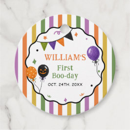 ハロウィンのストライプカラフルな誕生日 フェイバータグ