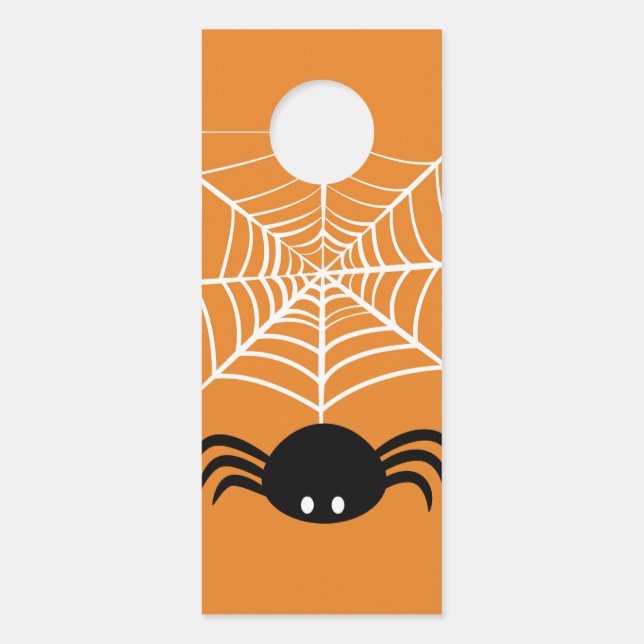 ハロウィンのスパイダーウェブ ドアノブサイン (正面)