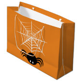 ハロウィンのスパイダーウェブ ラージペーパーバッグ (正面アングル)