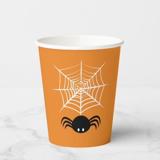ハロウィンのスパイダーウェブ 紙コップ (左)