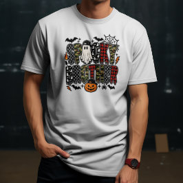 ハロウィンのスプーキーな兄弟 カモフラージュ プラッド ミックス Tシャツ