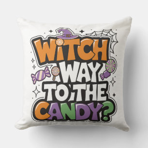 ハロウィンのスローピロー - お菓子への道は魔女道? クッション