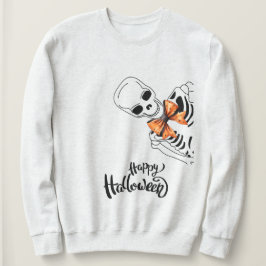 ハロウィンのスーツ姿スケルトン Happy Halloween スウェットシャツ