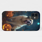 ハロウィンのセントバーナードとかぼちゃの怖いデザイン Case-Mate iPhoneケース (裏面(横))