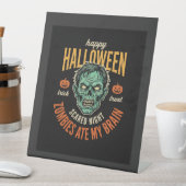 ハロウィンのゾンビに脳を食べられた 台座サイン (インサイチュ)