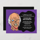 ハロウィンのゾンビの衣裳のパーティの招待状 招待状 (正面/裏面)