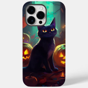 ハロウィンのタキシード猫とかぼちゃの怖いデザイン Case-Mate iPhone 14 PRO MAXケース