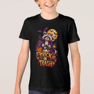 ハロウィンのタヌキの吸血鬼 トリック・オア・トラッシュ トライブレンドＴシャツ