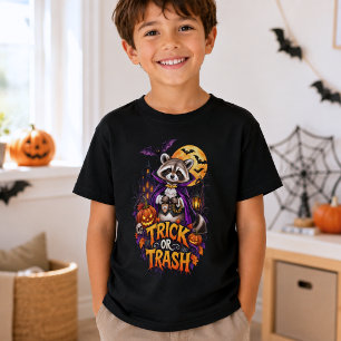 ハロウィンのタヌキの吸血鬼 トリック・オア・トラッシュ トライブレンドTシャツ