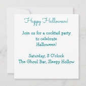 ハロウィンのターコイズの幽霊 招待状 (裏面)