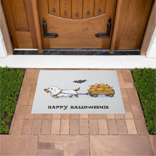 ハロウィンのダックスフント ドアマット