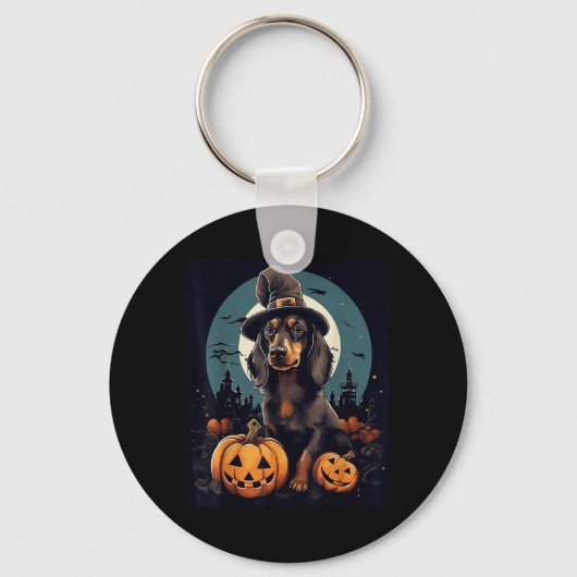ハロウィンのダックスフンド キーホルダー (正面)