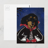 ハロウィンのダックスフンド ポストカード (正面/裏面)